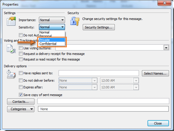 how to mark a message confidential in outlook for mac